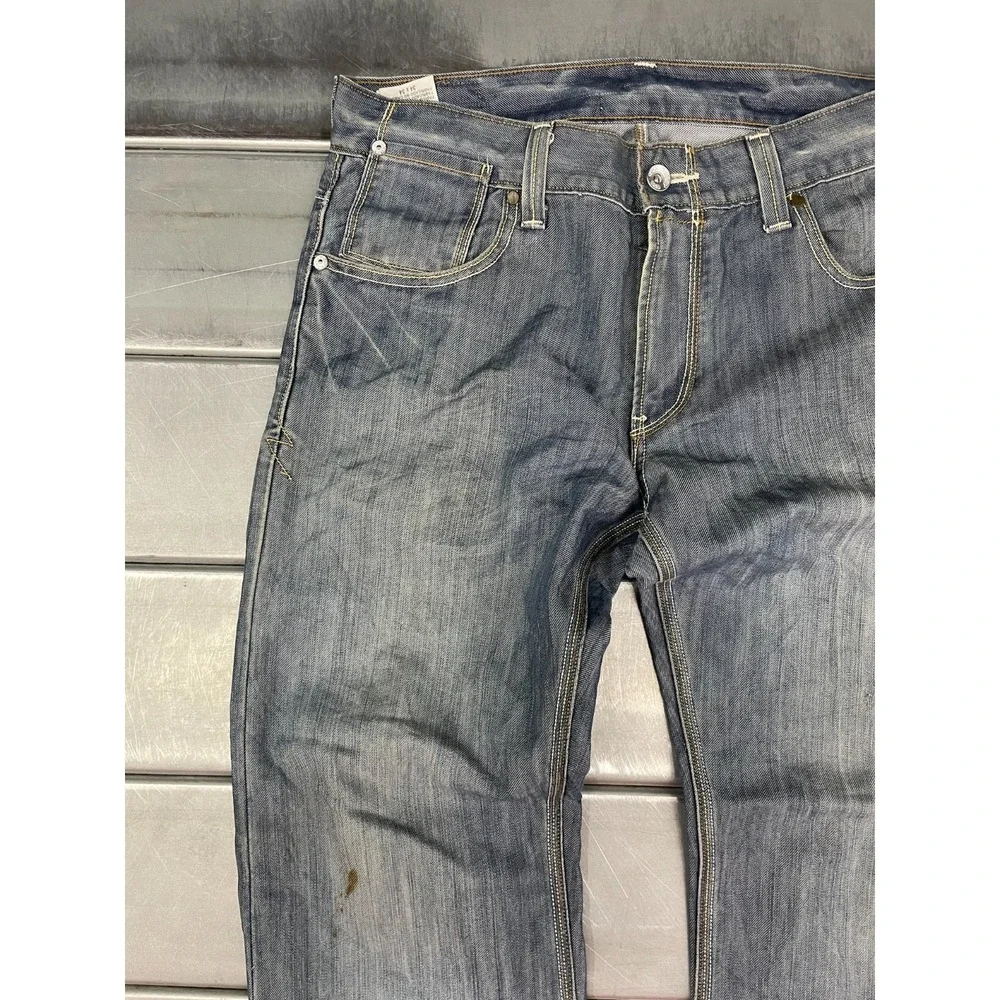 VTG‎ Levis 514 Jeans Mens 34X34 Blue Medium Wash Denim Slim Straight Distressed